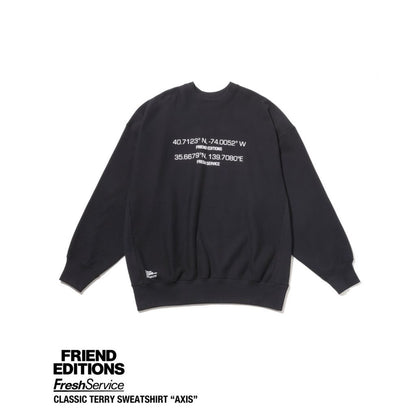 FreshSevice × FRIEND EDITIONS "CLASSIC TERRY SWEATSHIRT "AXIS"