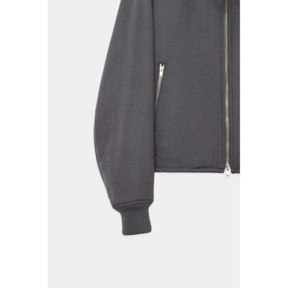 MARKAWARE ORGANIC WOOL DOUBLE CLOTH SHORT BOMBER JACKET