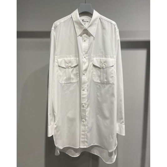 Y's for men 100/2 BROAD SHIRT WITH DOUBLE CHEST PATCH POCKETS