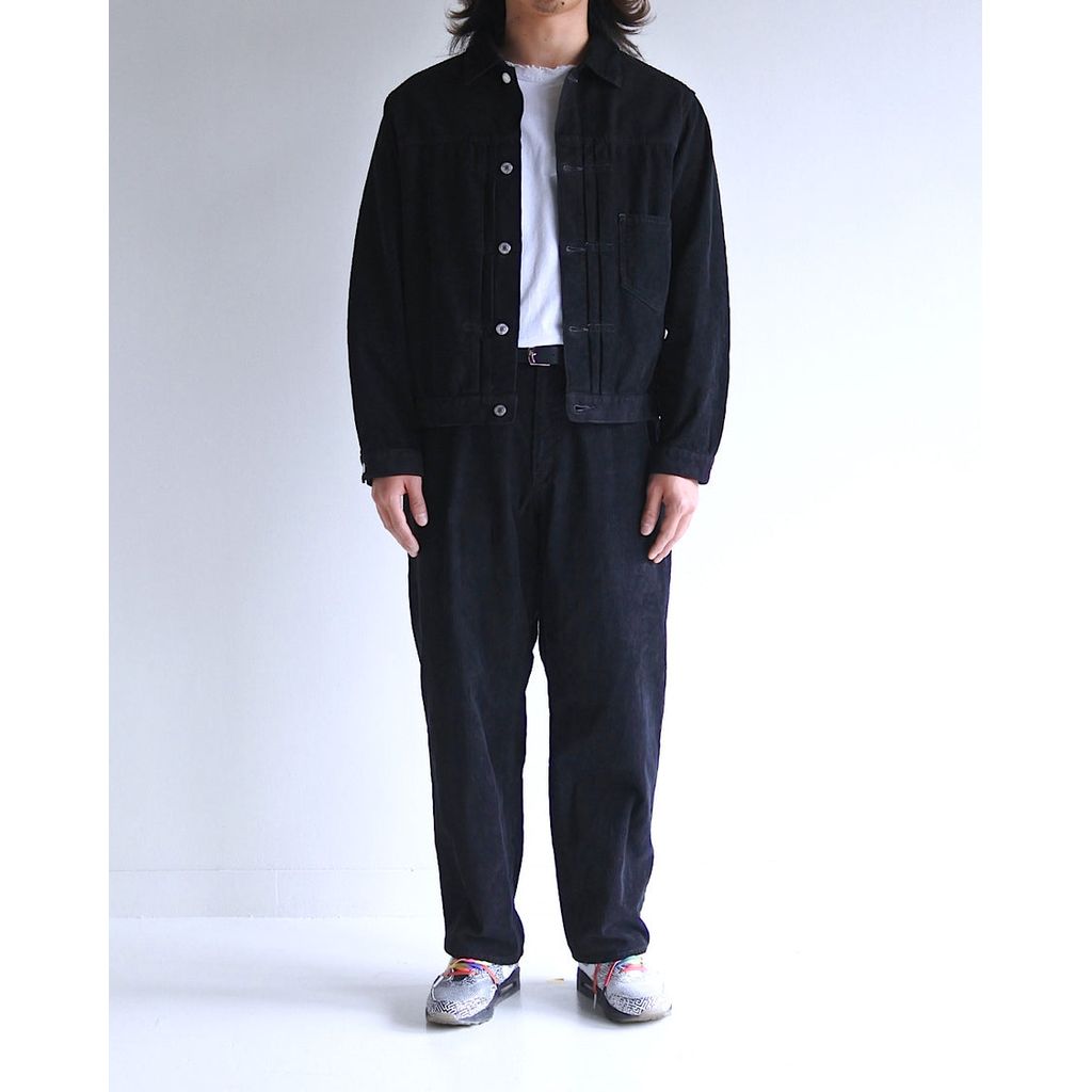 ANACHRONORM  SULFUR DYED CORDUROY FRONT TUCK JACKET SULFUR BLACK