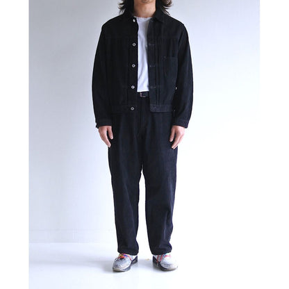 ANACHRONORM  SULFUR DYED CORDUROY FRONT TUCK JACKET SULFUR BLACK