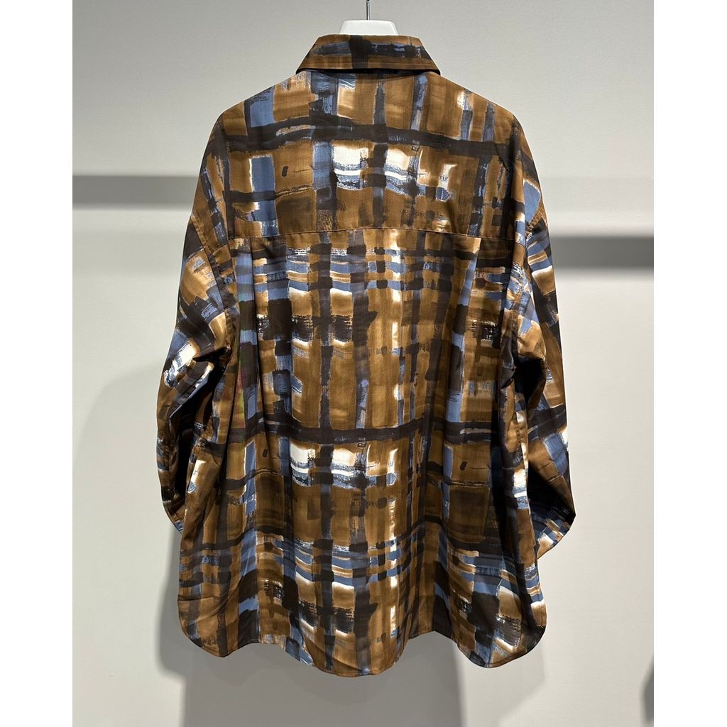 【MADE IN JAPAN】LINEAGE ABSTRACT CHECK SHIRTS（BROWN）