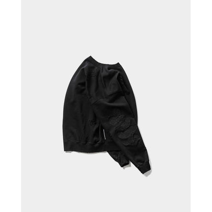 TIGHTBOOTH DAMAGE CREW SWEAT - TIGHTBOOTH x DELUXE