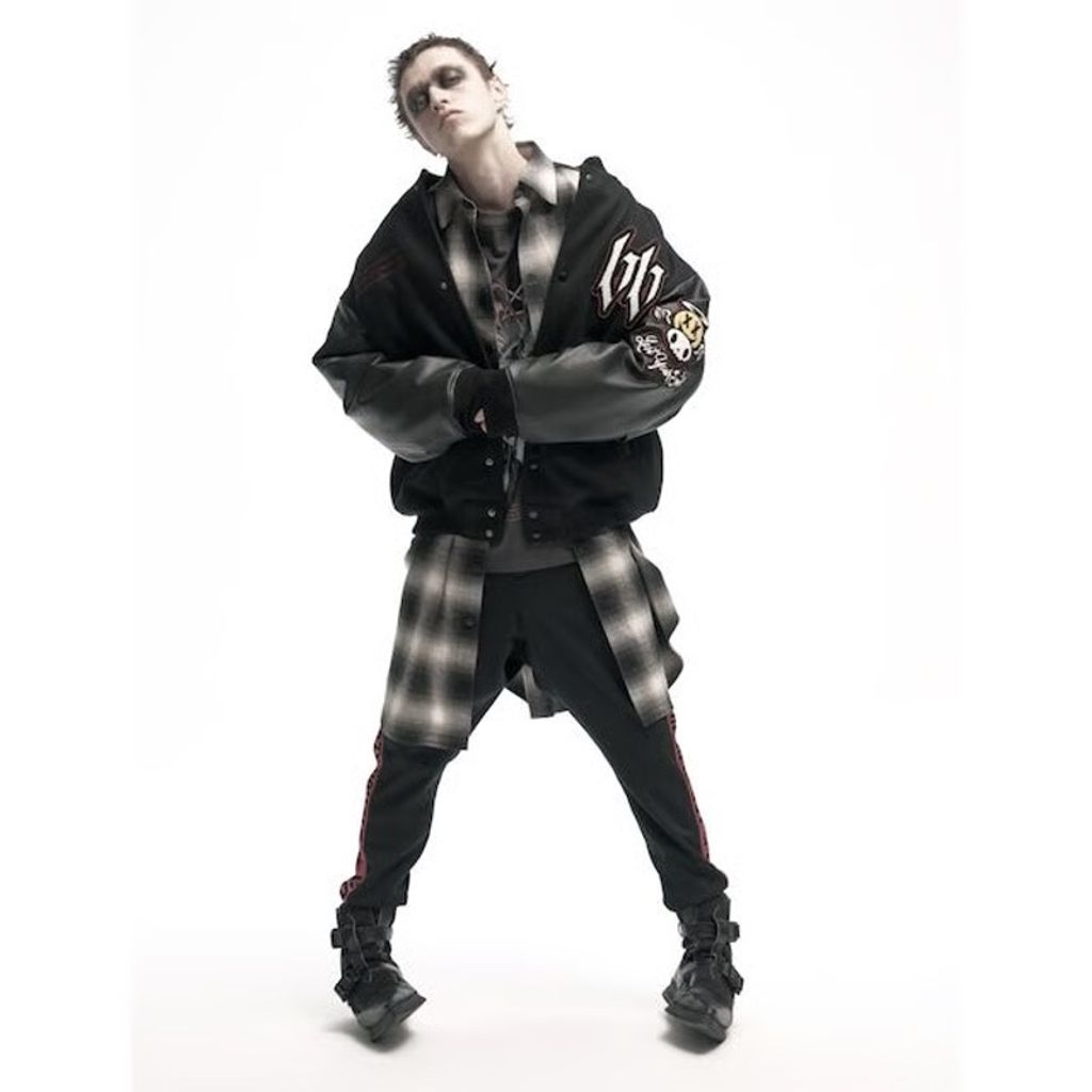 beauty:beast Ombre Check SUPER LONG SHIRT JKT (WHITE CKECK)