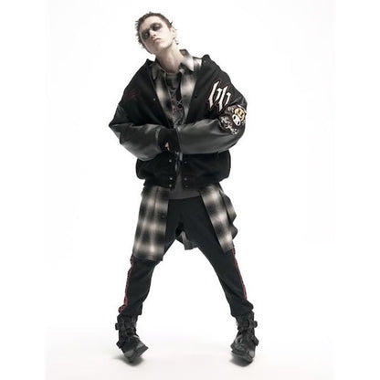 beauty:beast Ombre Check SUPER LONG SHIRT JKT (WHITE CKECK)