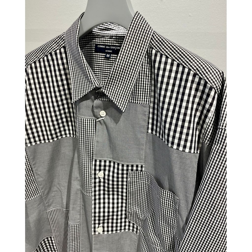 COMME des GARCONS HOMME ギンガムチェック パッチワーク シャツ