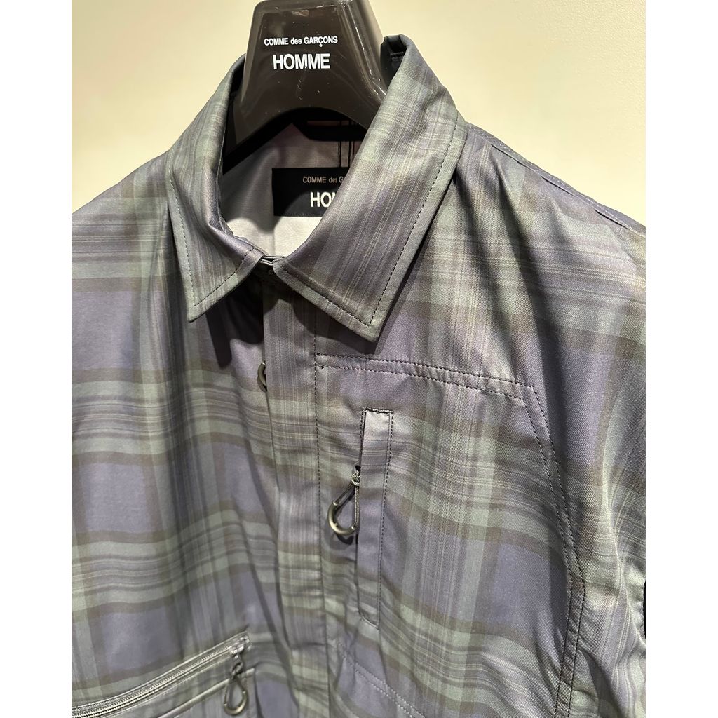 COMME des GARCONS HOMME COTTON ESTER ZIP-UP CHECK 3 LAYERS BLOUSON