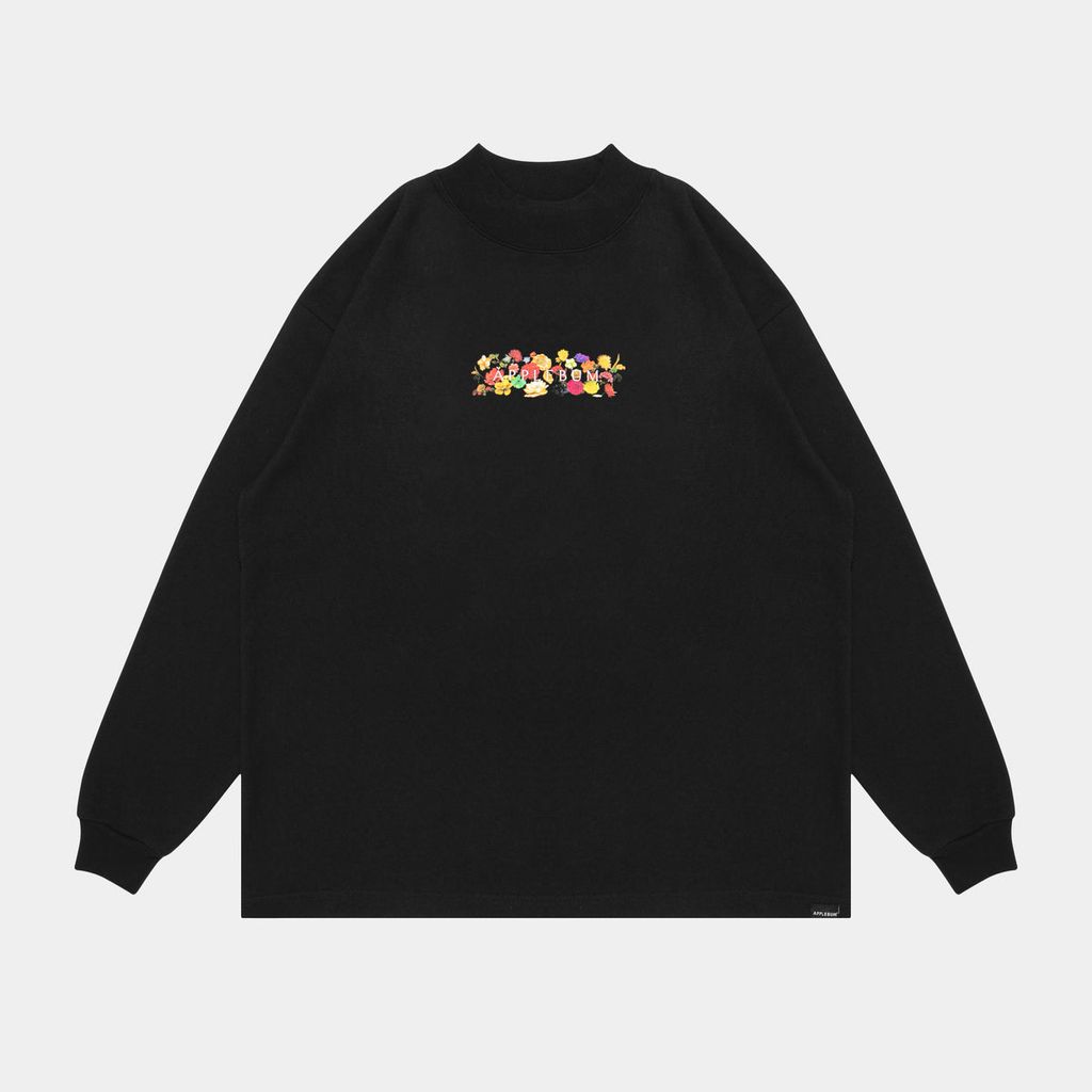 APPLEBUM "FLOWERS LOGO"  MOCKNECK L/S T-SHIRT