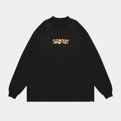 APPLEBUM "FLOWERS LOGO"  MOCKNECK L/S T-SHIRT