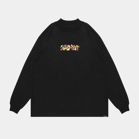 APPLEBUM "FLOWERS LOGO"  MOCKNECK L/S T-SHIRT