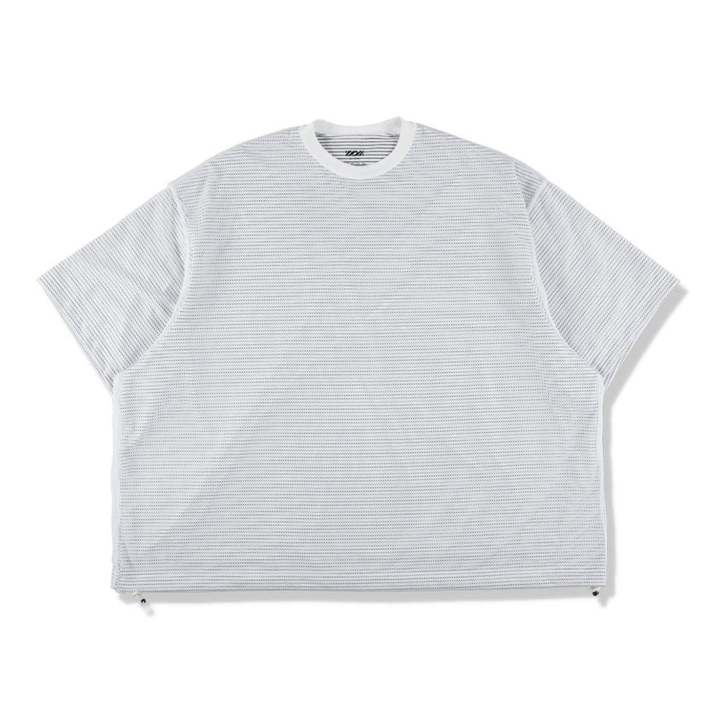 is-ness BALLOON BORDER LAYERED MESH T-SHIRT
