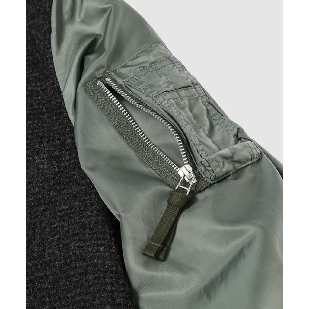 COMME des GARCONS HOMME WOOL 縮絨 × NYLON TWILL COAT（GRAY）