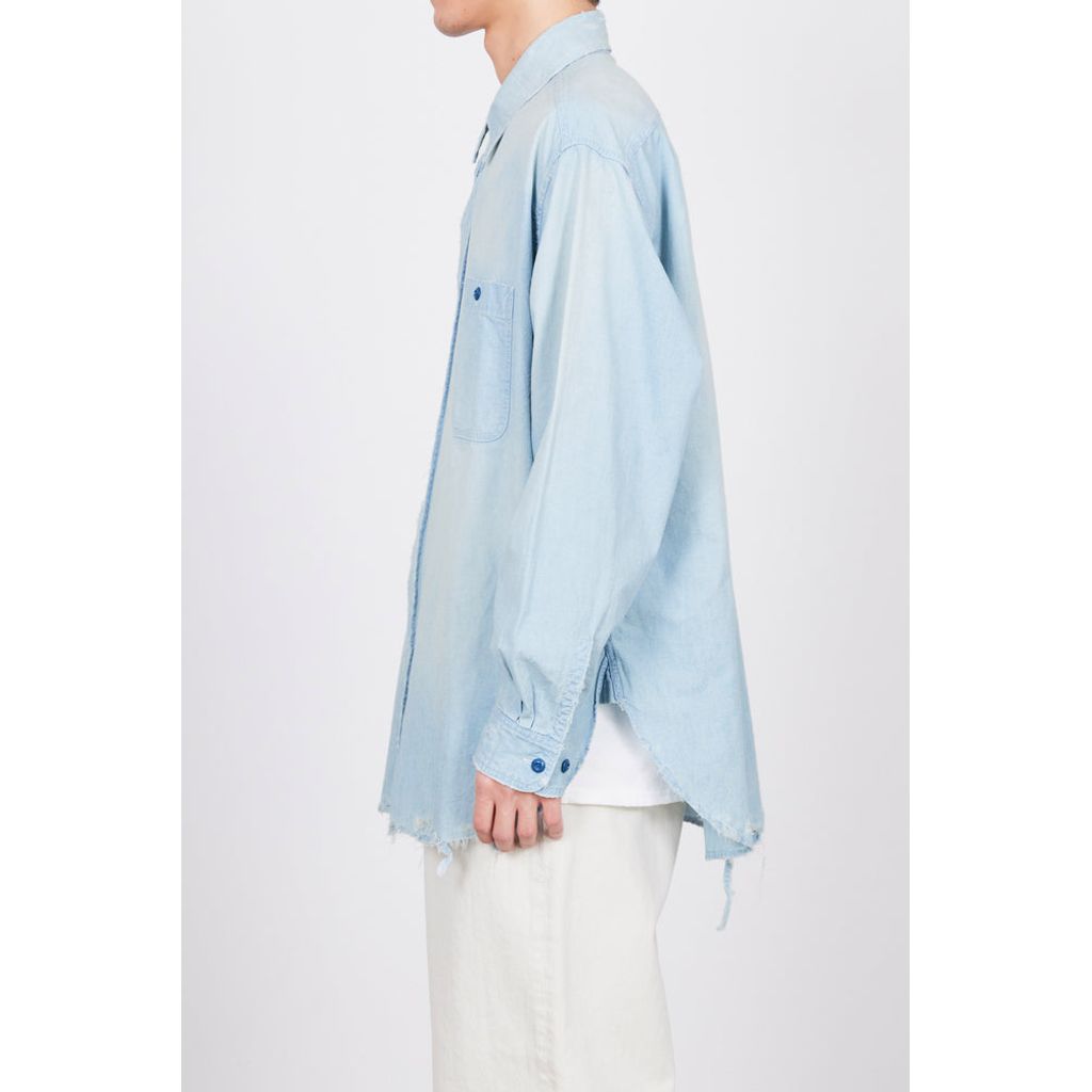 MARKA ORGANIC COTTON CHAMBRAY DAMAGE SHIRT