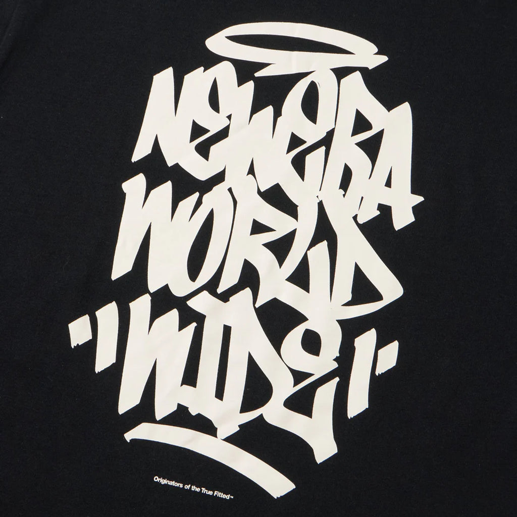 NEW ERA 長袖 オーバーサイズド コットン Tシャツ Tagging ブラック