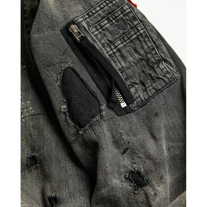 ANACHRONORMAN396-R HARD REMAKED DUAL DENIM MA-1 BLACK (REMAKE)