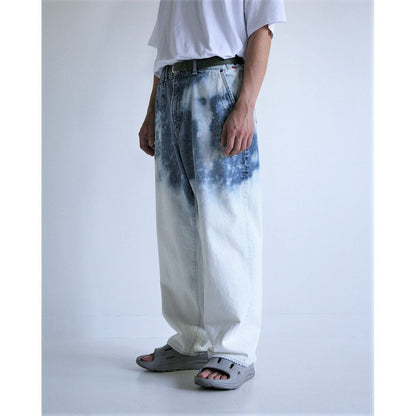 ANACHRONORM  AN286 BLEACH DESIGN 80's WIDE DENIM PANTS INDIGO
