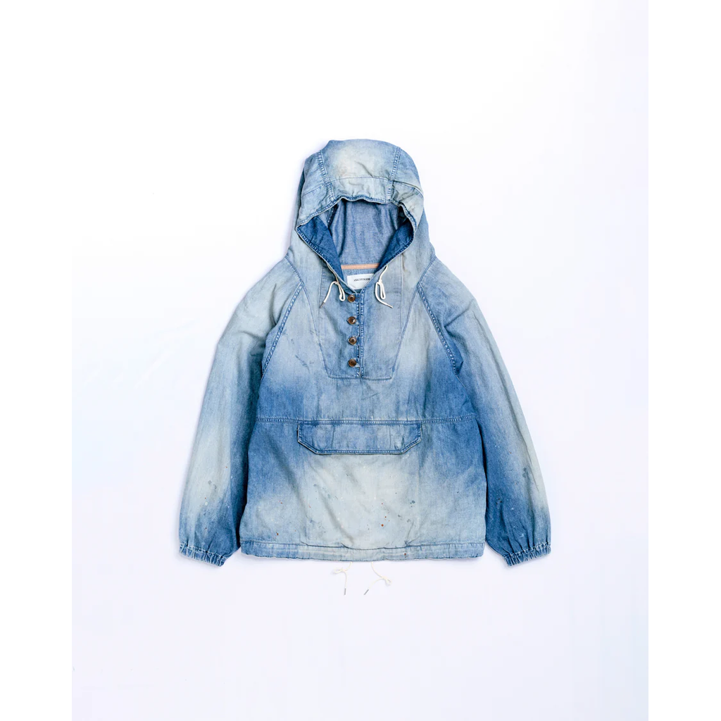ANACHRONORM  AGING UTILITY DENIM ANORAK PULLOVER INDIGO
