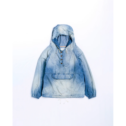 ANACHRONORM  AGING UTILITY DENIM ANORAK PULLOVER INDIGO