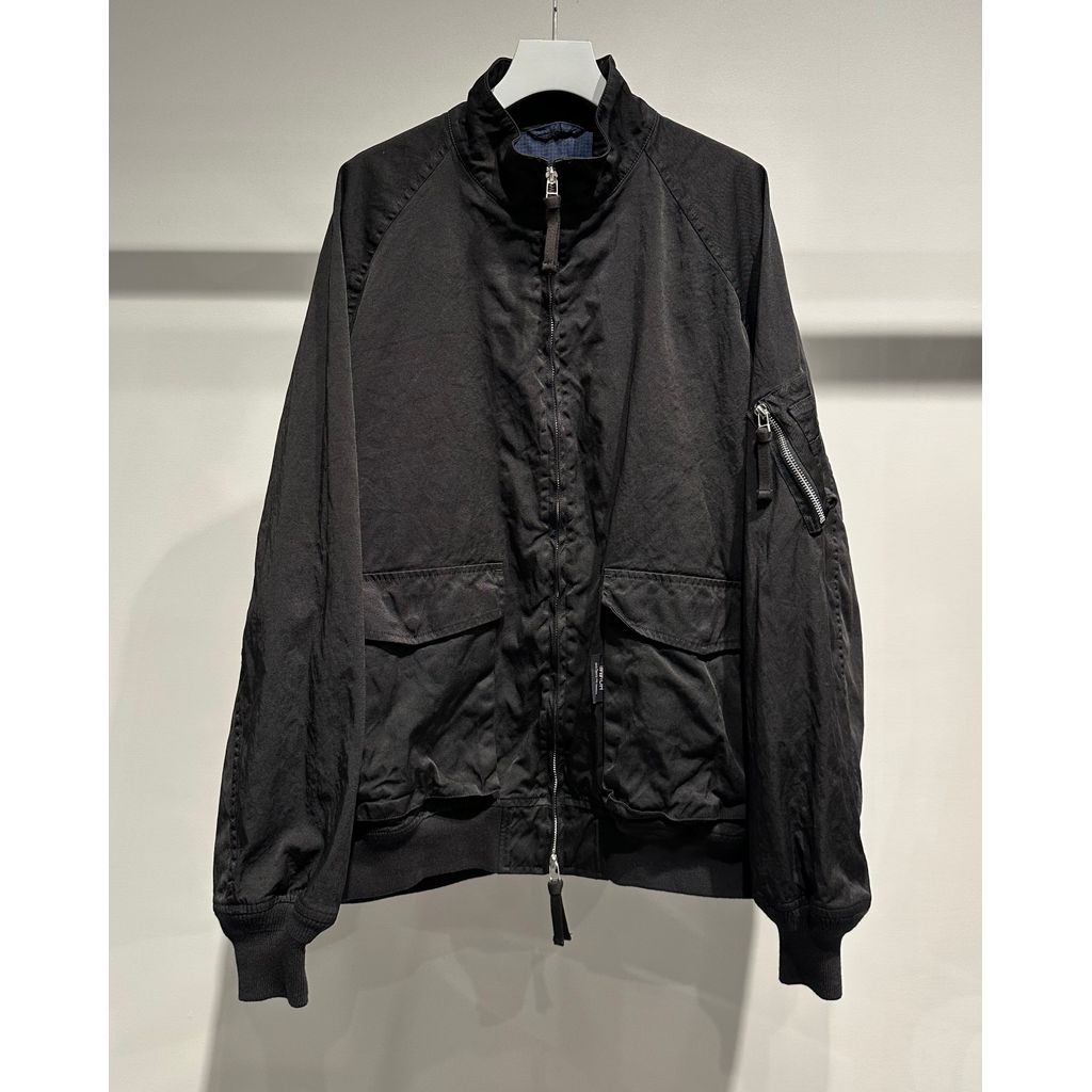 COMME des GARCONS HOMME NYLON TWILL OVER DYE MILITALY JACKET (BLACK)