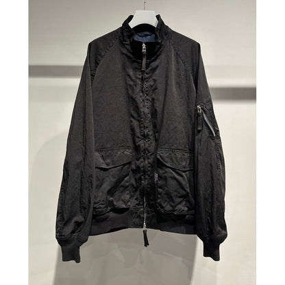 COMME des GARCONS HOMME NYLON TWILL OVER DYE MILITALY JACKET (BLACK)