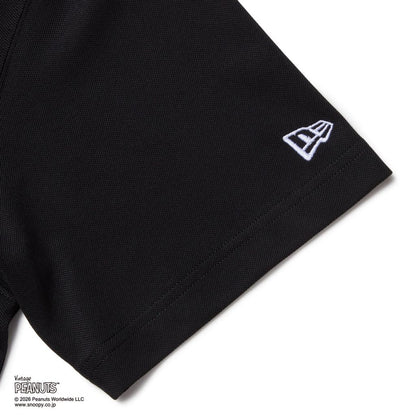 NEW ERA 半袖 ミッドネック Tシャツ Vintage PEANUTS ピーナッツ GOLF Circle ロゴ ブラック
