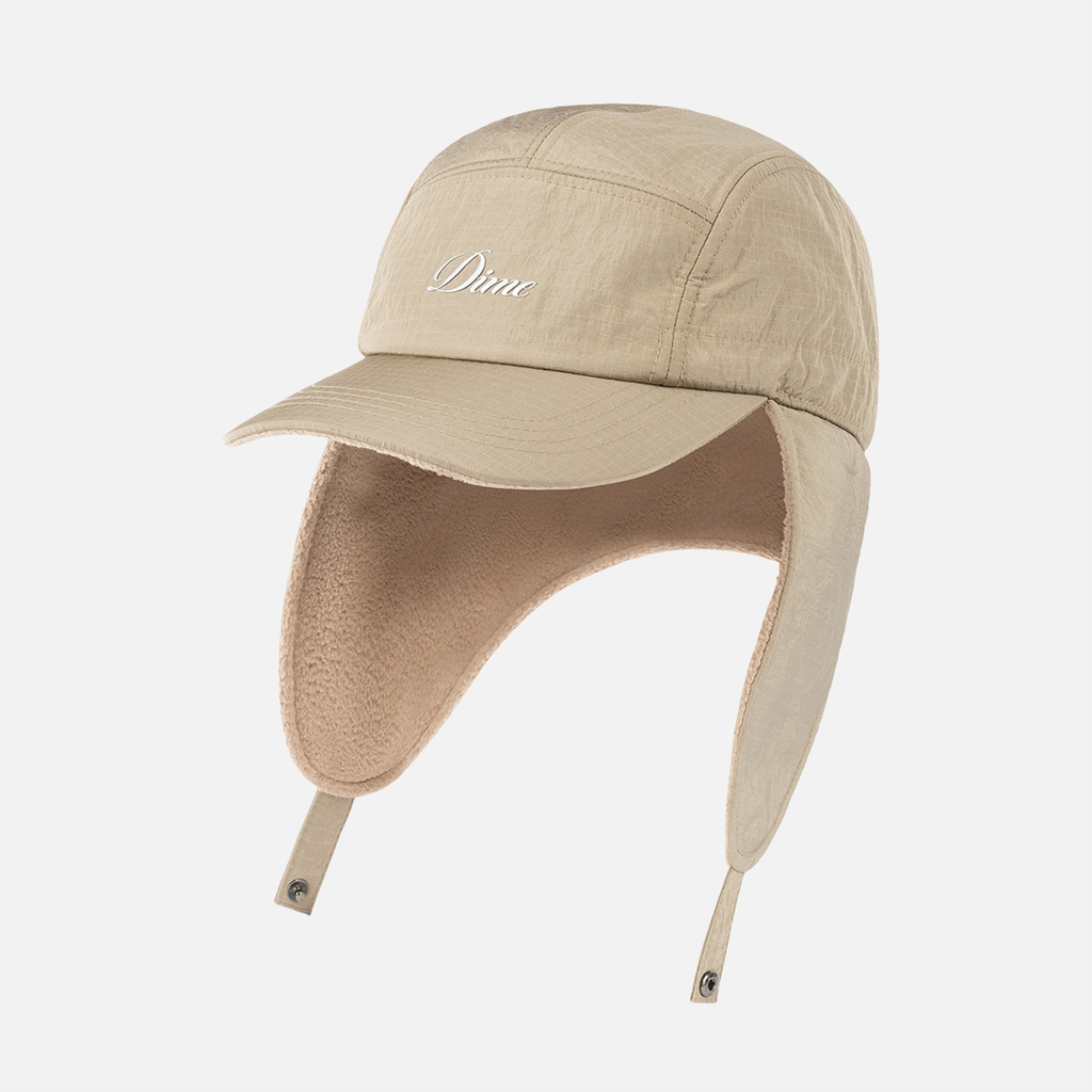 Dime Cursive Earflap Cap  Black