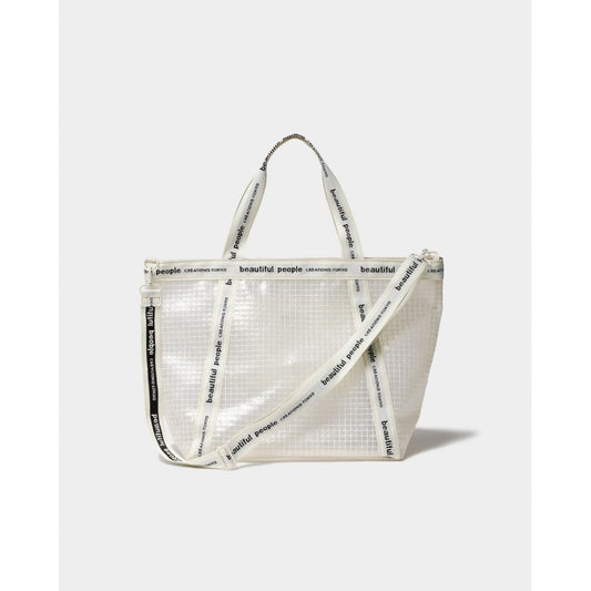 beautiful people  plaid vinyl logo tape bag L