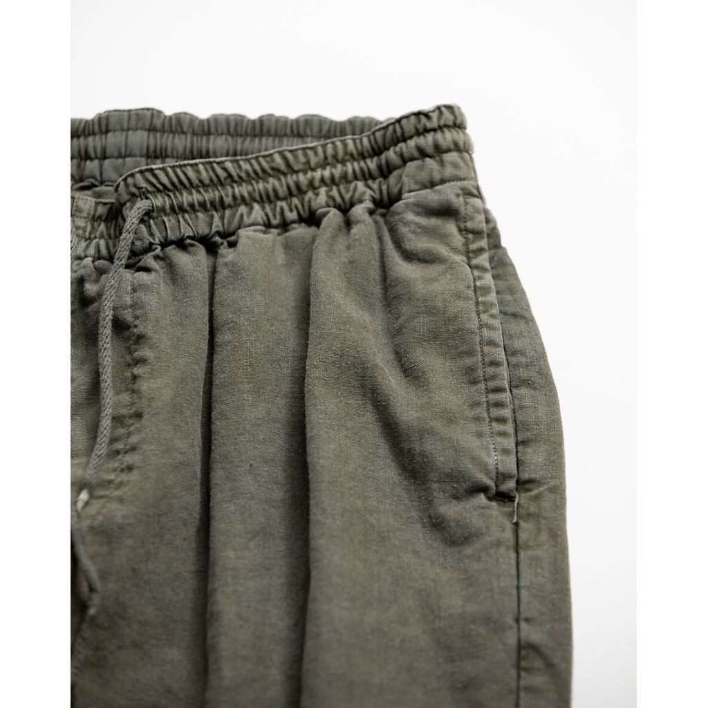 ANACHRONORM PIGMENT DYED LINEN TAPERED EASY PANTS