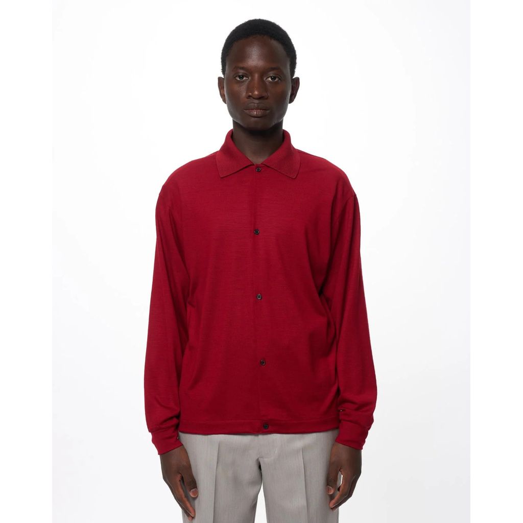 marka  Super 100s Washable Wool Jersey / Shirt Cardigan