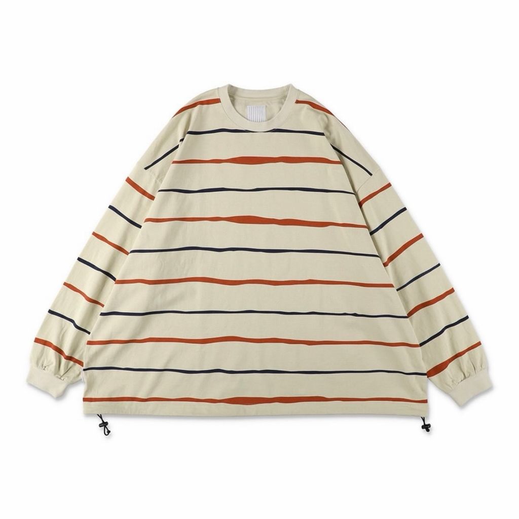 S.F.C SUPER BIG STRIPE  LS  TEE (W/DRAWSTRINGS)