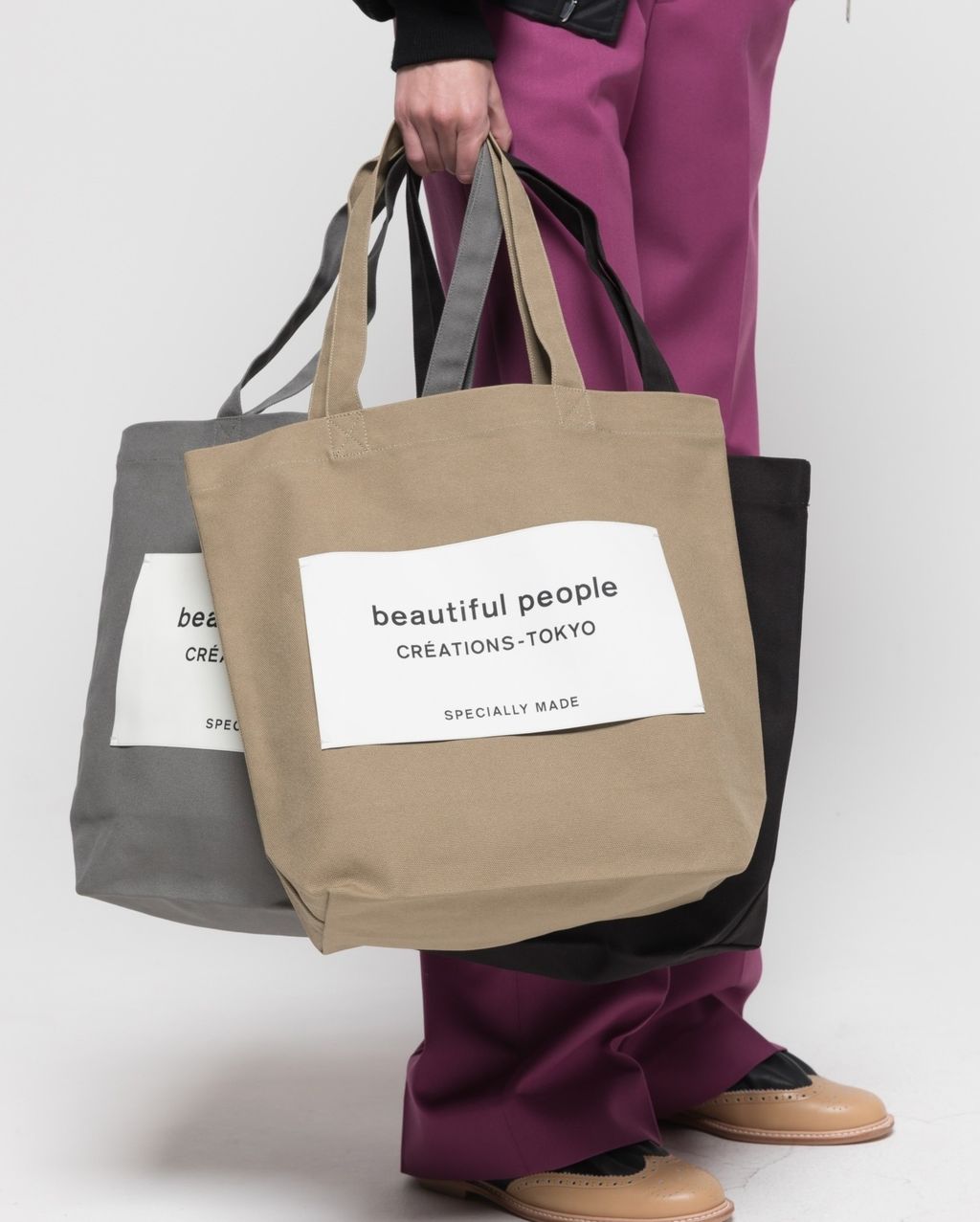 beautiful people SDGs name tag tote bag black