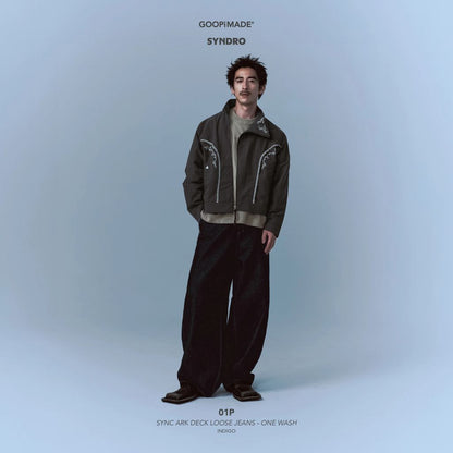 GOOPiMADE 01P-SYNC ARK DECK LOOSE JEANS - ONE WASH