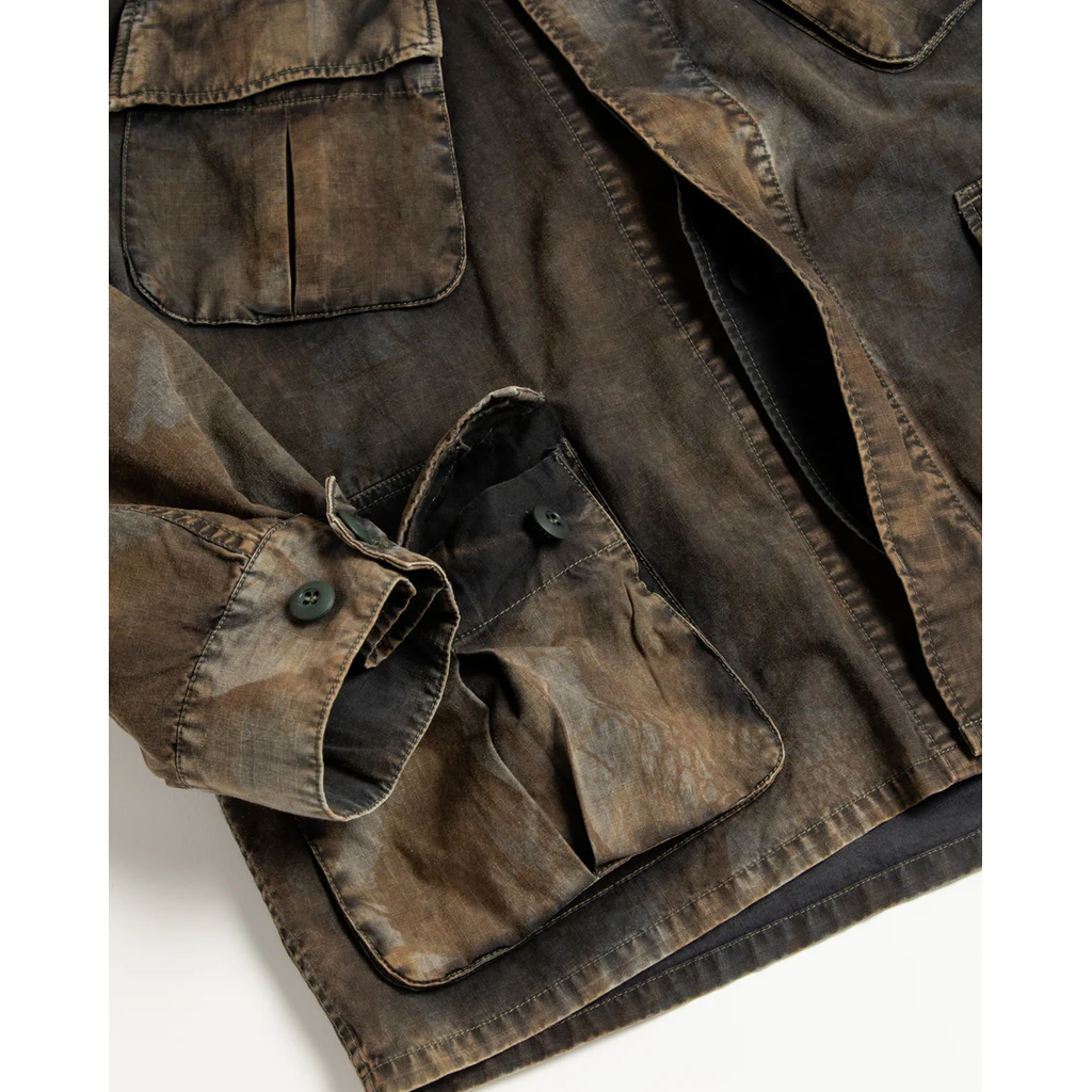 ANACHRONORM  AN374-B SULFUR DYED RIPSTOP REALTREE FATIGUE JACKET SULFUR BLACK