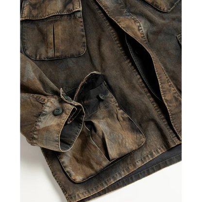 ANACHRONORM  AN374-B SULFUR DYED RIPSTOP REALTREE FATIGUE JACKET SULFUR BLACK