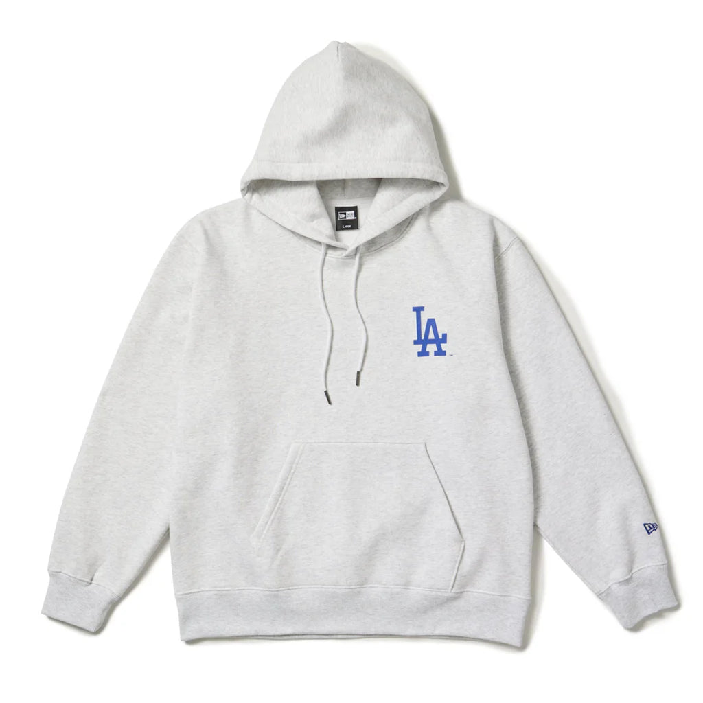 NEW ERA 裏毛 オーバーサイズド スウェット プルオーバーフーディー Powered by GORO NAKATSUGAWA（MIN-NANO） ロサンゼルス・ドジャース ライトグレー