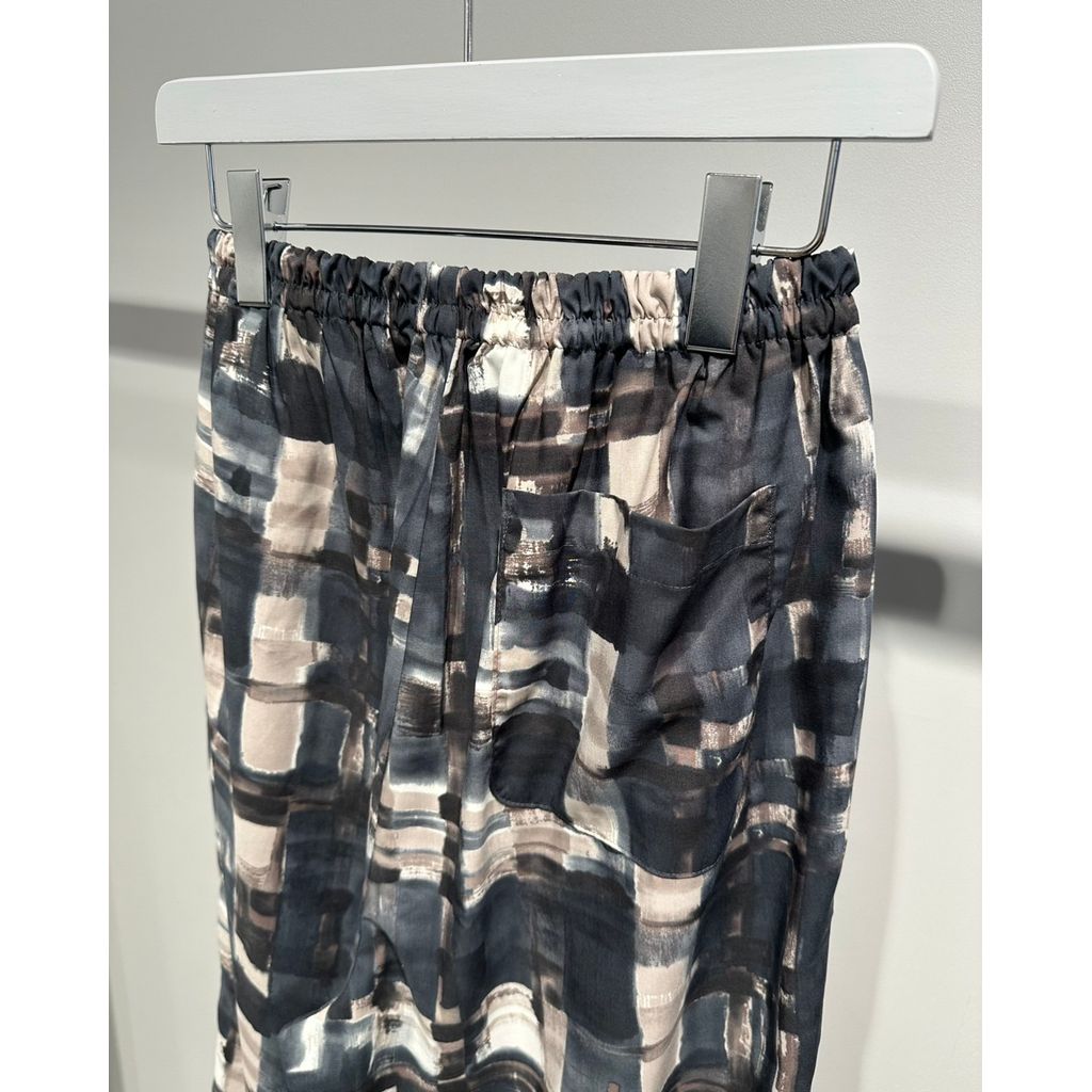 【MADE IN JAPAN】LINEAGE ABSTRACT CHECK EASY PANTS（BLACK）