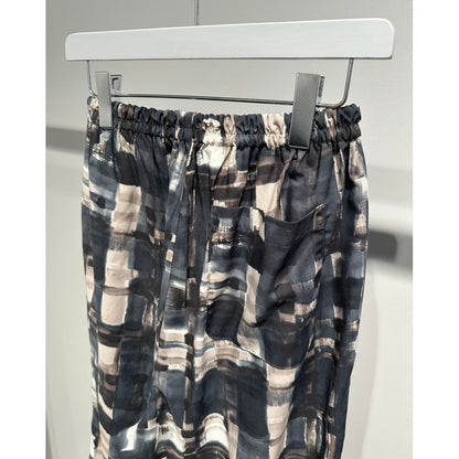 【MADE IN JAPAN】LINEAGE ABSTRACT CHECK EASY PANTS（BLACK）