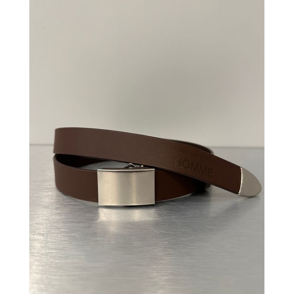 COMME des GARCONS HOMME STEER OIL SMOOTH LEATHER BELT〈30mm〉（BROWN）