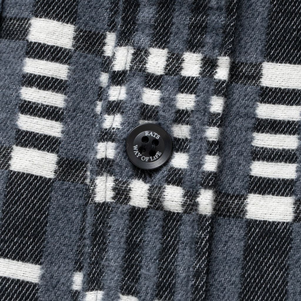 RATS C/R FLANNEL GRAY CHECK SHIRT