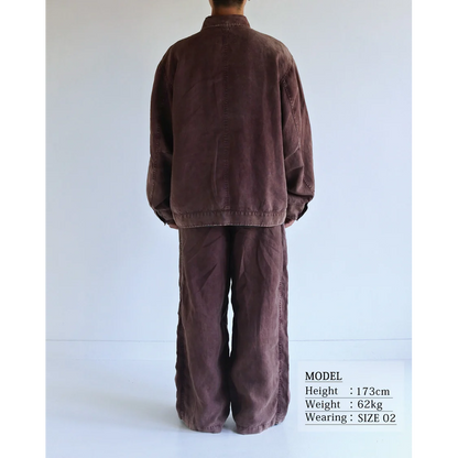 ANACHRONORM  FADED SULFUR DYED LINEN UTILITY JACKET