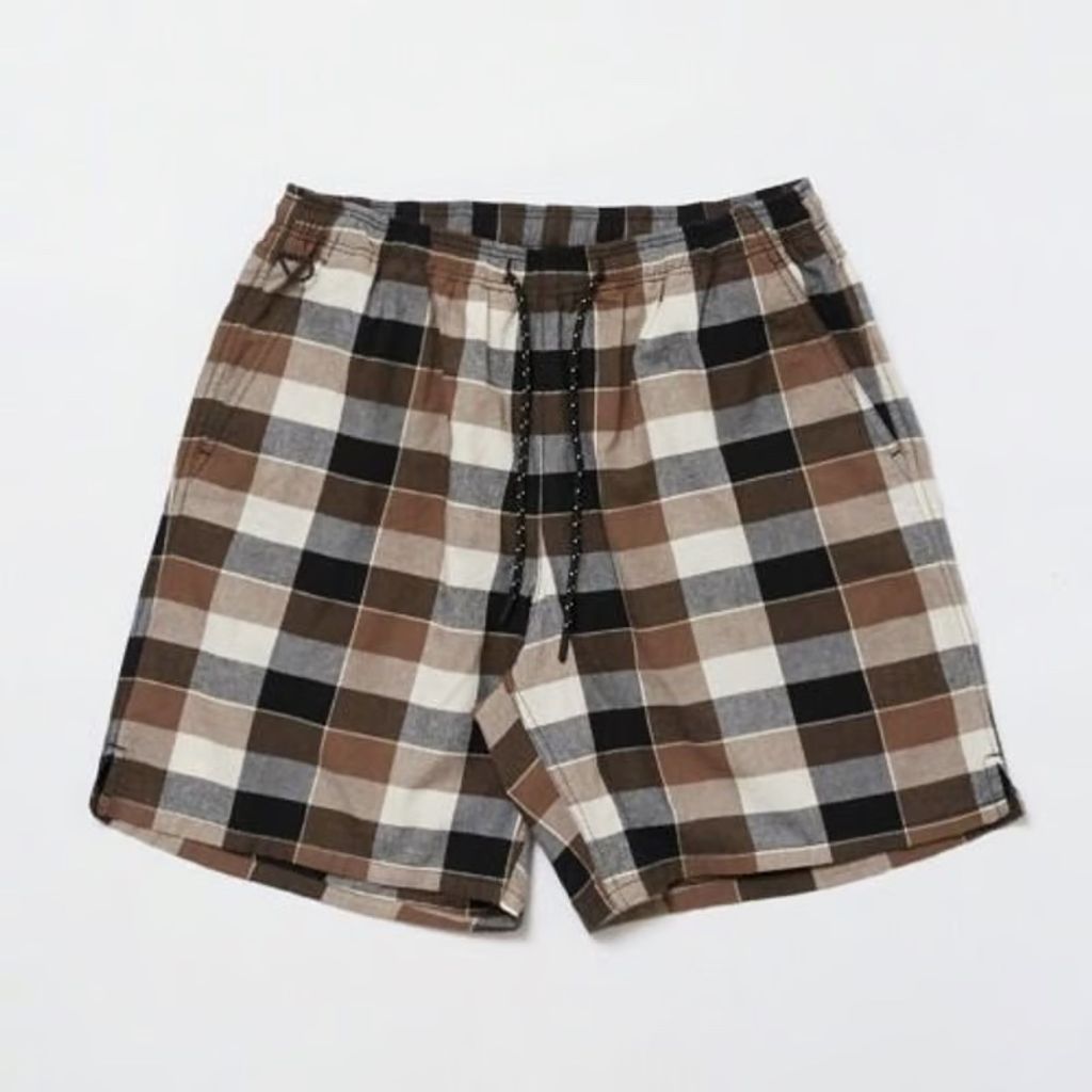 bal WASHED PLAID ELASTIC WAIST SHORT