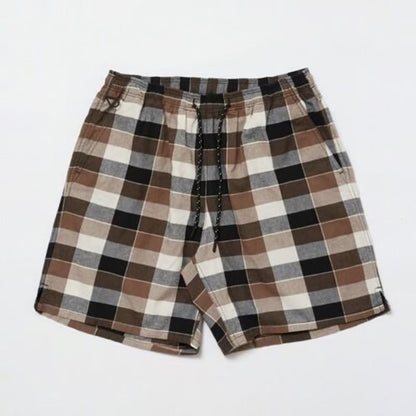 bal WASHED PLAID ELASTIC WAIST SHORT