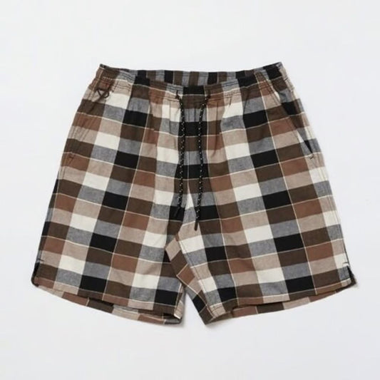 bal WASHED PLAID ELASTIC WAIST SHORT