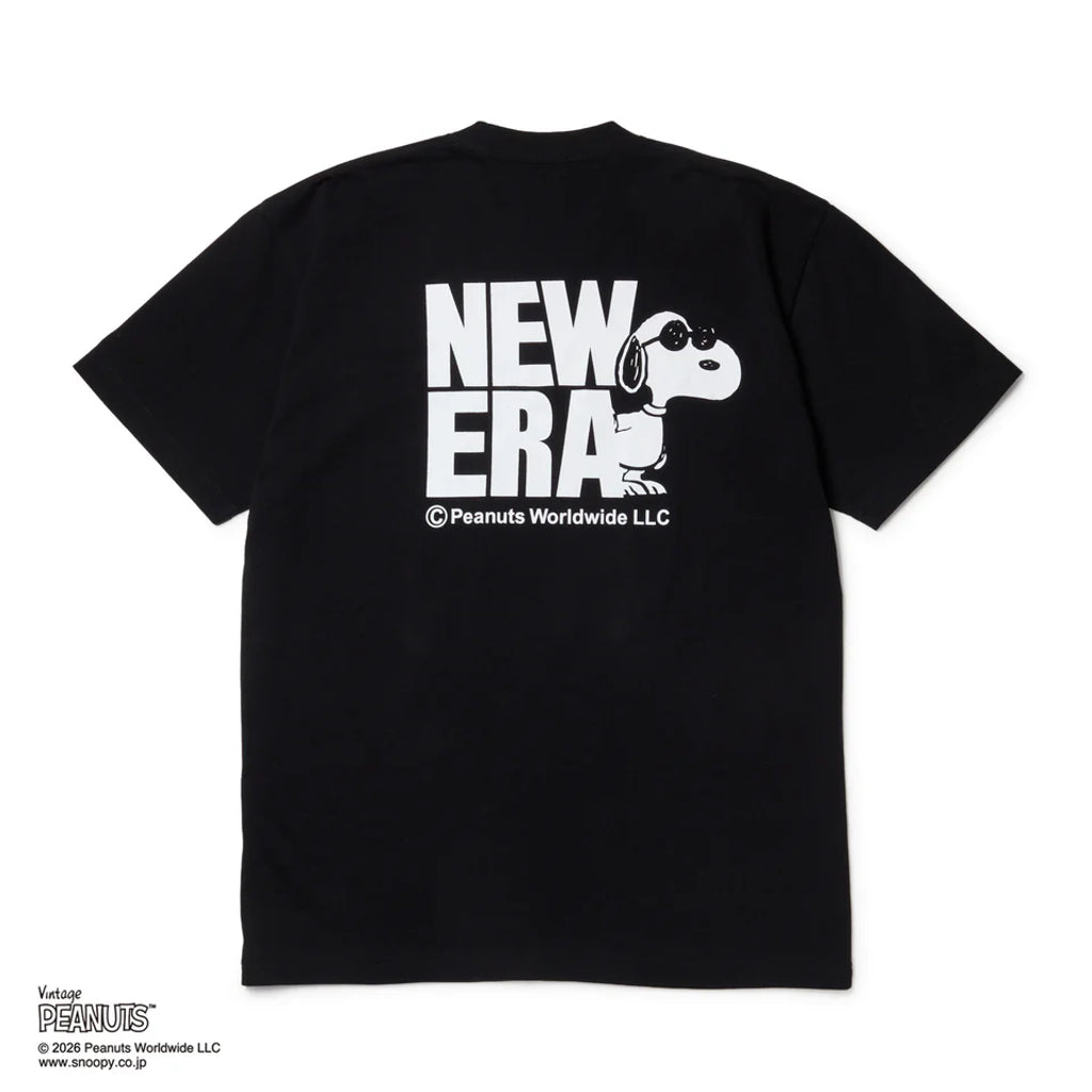 NEW ERA 半袖 コットン Tシャツ Vintage PEANUTS ピーナッツ JOE COOL ジョー・クール ブラック