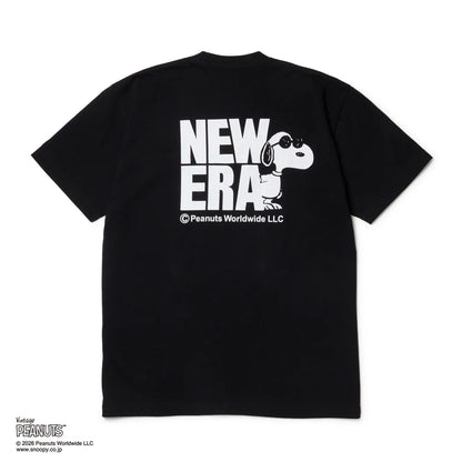 NEW ERA 半袖 コットン Tシャツ Vintage PEANUTS ピーナッツ JOE COOL ジョー・クール ブラック