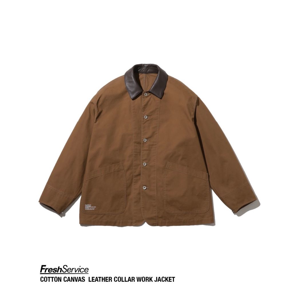 FreshService "COTTON CANVAS LEATHER COLLAR WORK JACKET"