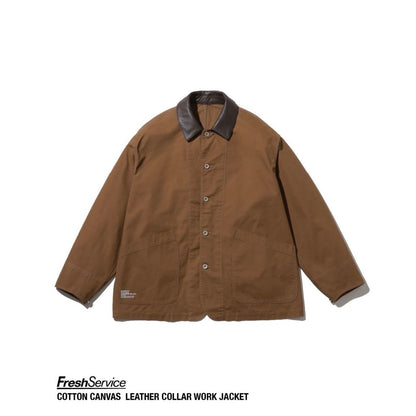 FreshService "COTTON CANVAS LEATHER COLLAR WORK JACKET"
