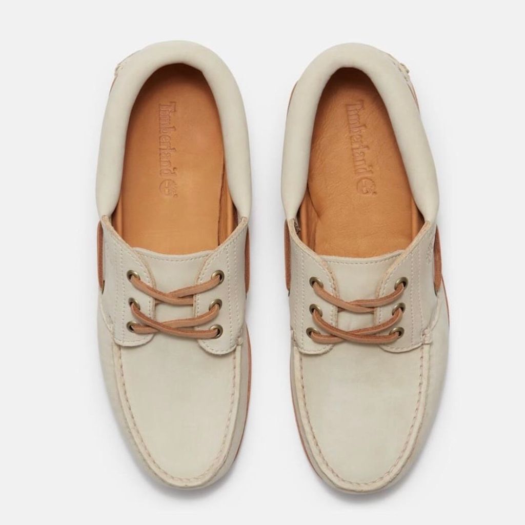 Timberland スリーアイ(3eye) ラグ ハンドソーン ボート シューズ メンズ (ライトベージュ）