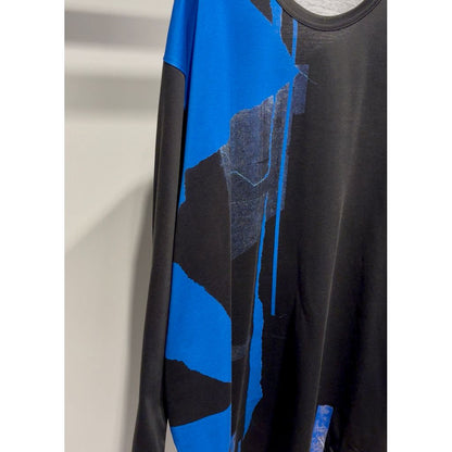 Ground Y COTTON JERSEY TORN PATTERN HEM ROUND JUMBO T-SHIRT LONG SLEEVES