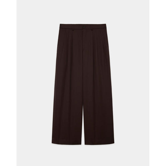 MARKAWARE  SUPER 160's WOOL GABARDINE TRIPLE PLEATED WIDE TROUSERS